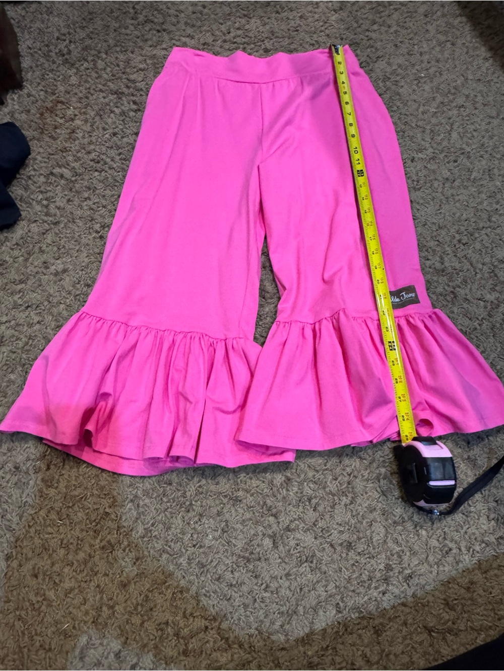 Matilda Jane Hot Pink Adult Capri Ruffle Pants - Picture 5 of 6